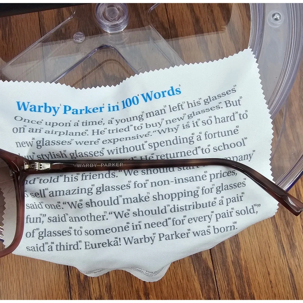 Warby Parker Rosie W 417 Eyeglasses 52-20 Brown Crystal Acetate Frames w/ Case
